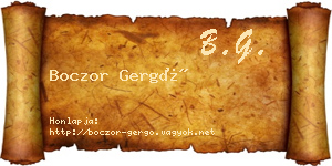 Boczor Gergő névjegykártya